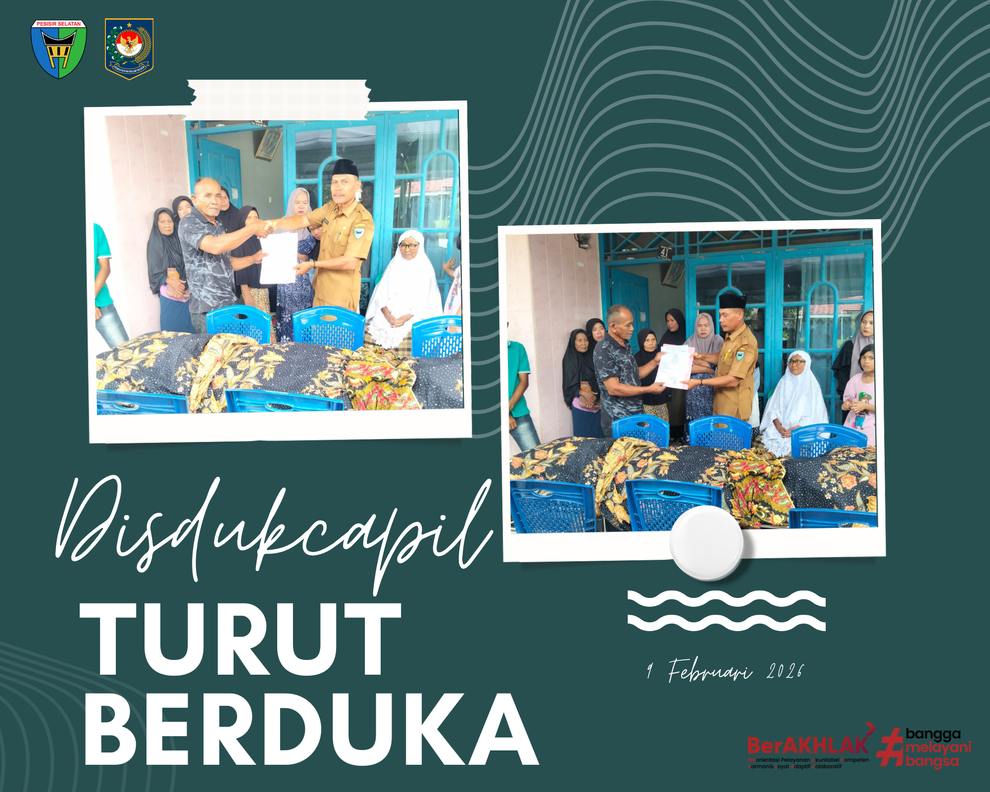 UKL Batang Kapas Antar Akta Kematian dan KK ke Rumah Duka