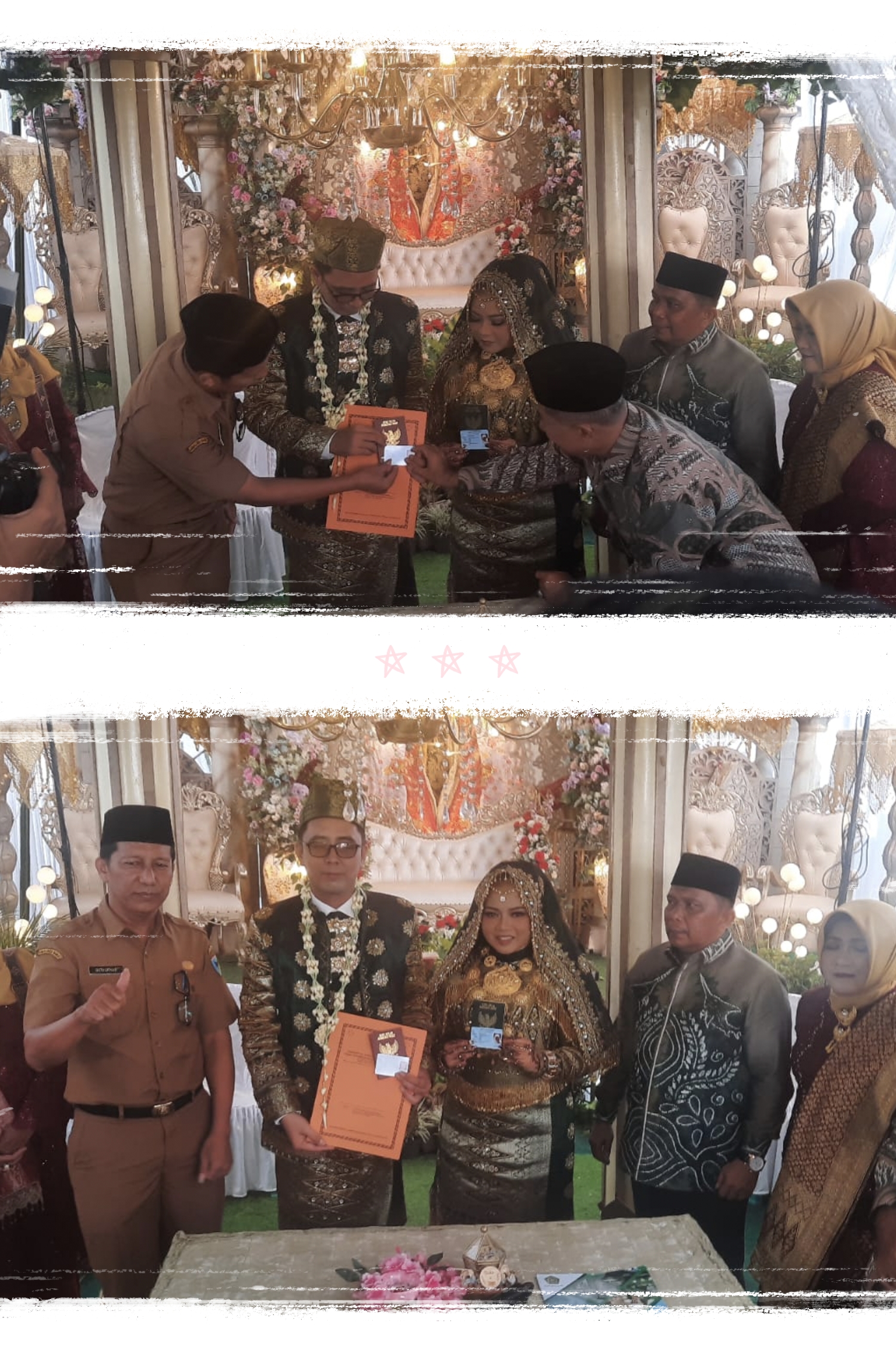 KADIS DUKCAPIL MEMBERIKAN KK DAN KTP-EL KEPADA PENGANTIN BARU MENIKAH